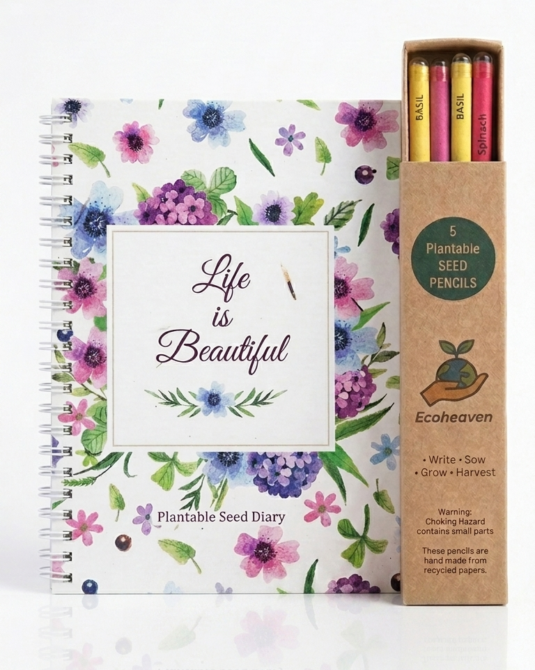 Plantable Floral Diary & Pencil Pack Bundle