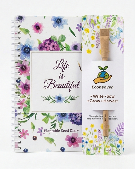 Plantable Floral Diary & Pen Bundle