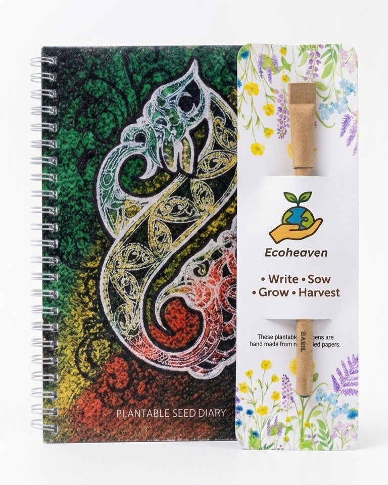 Plantable Māori Design Diary & Pen Bundle